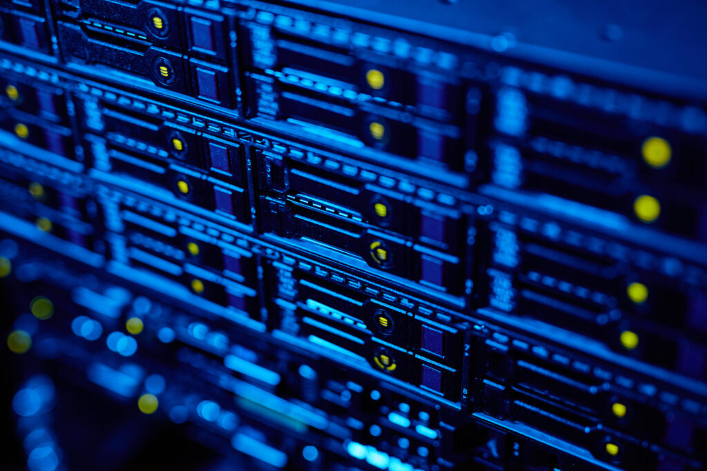 data servers close up